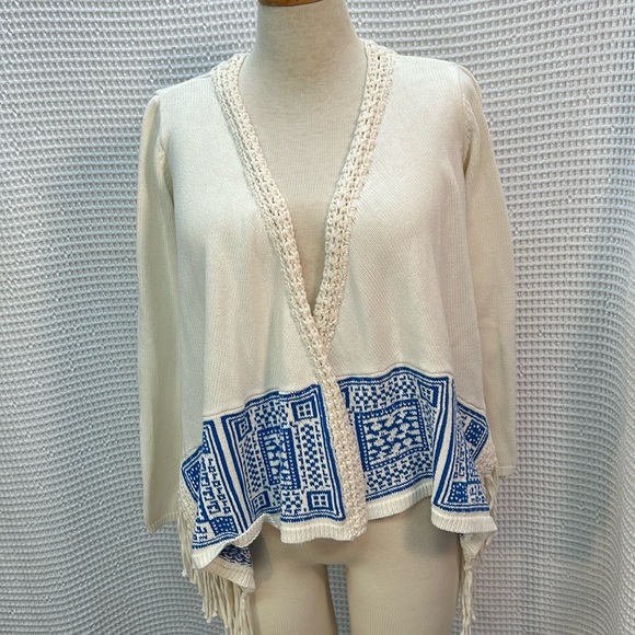 Kaisely Sweaters - Kaisley Womens Boho Sweater Size Large Fringed Cardigan. EUC.